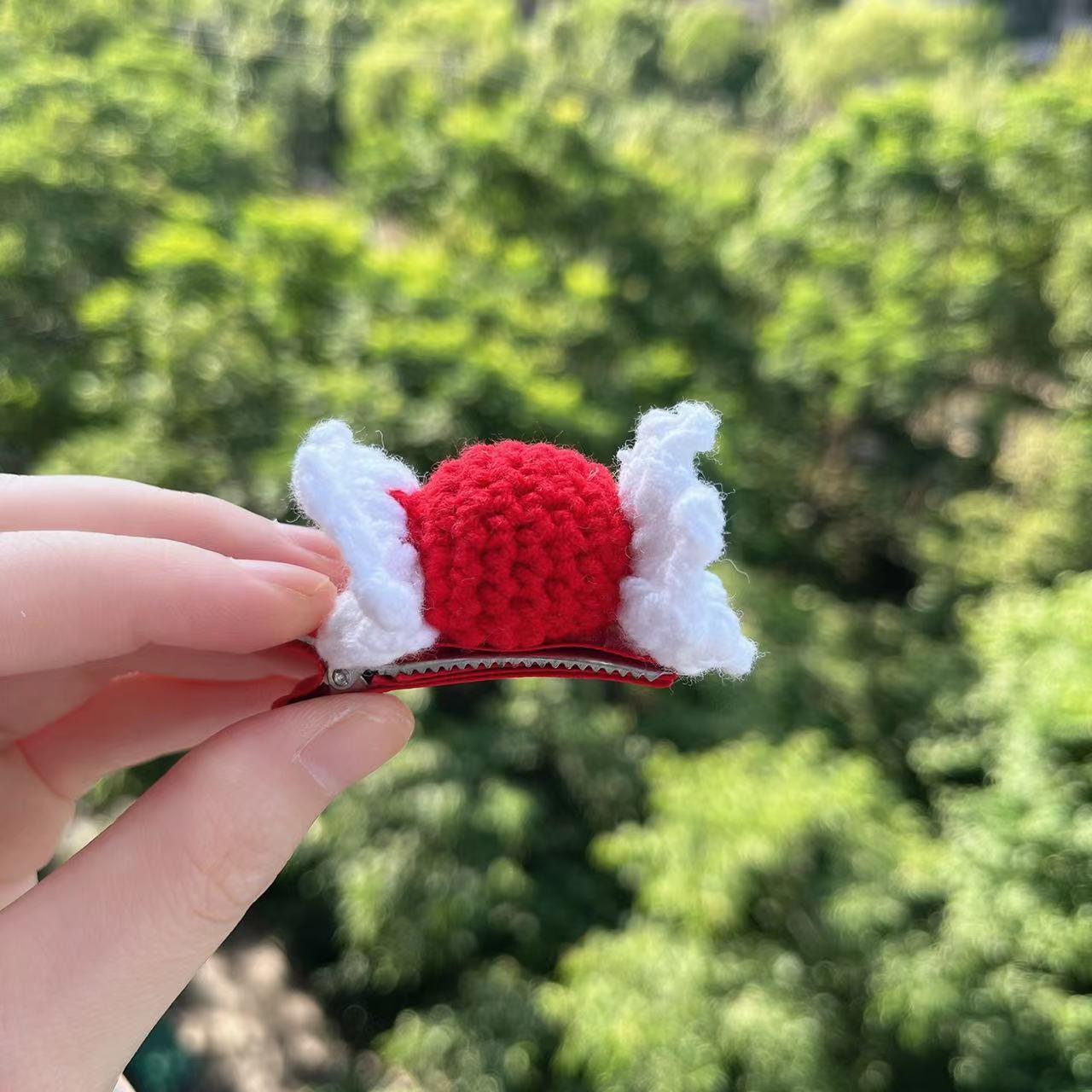 Handmade Wool Crochet Candy Hair Clips