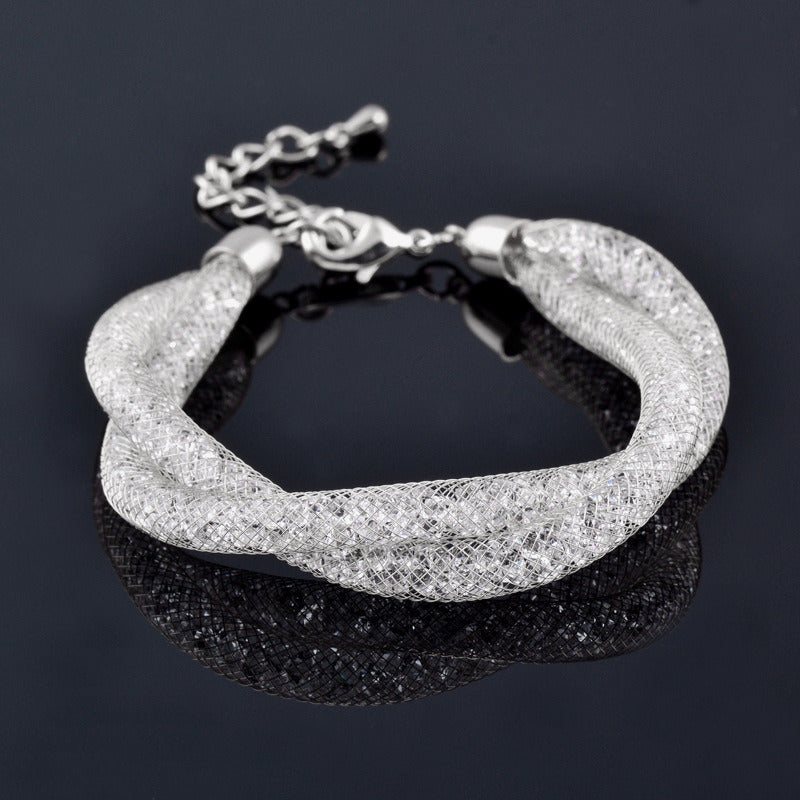 Crystal Mesh Double-layer Winding Bracelet