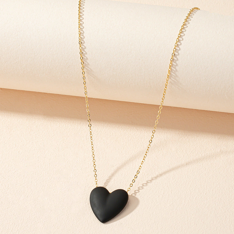 Blue Green Red Yellow Black Love Pendant Necklace Female