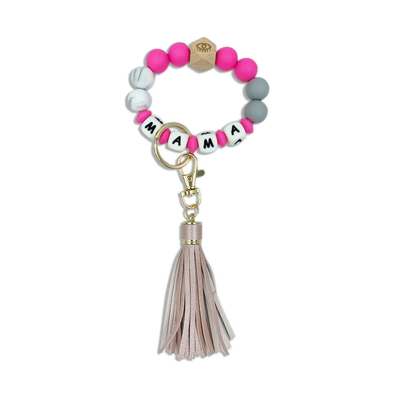 Silicone Beaded Bracelet Key Chain Bracelet