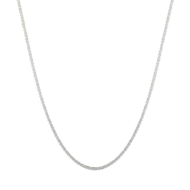 All-Sky Sparkling Necklace Simple Flash Plain Chain Can Be Folded