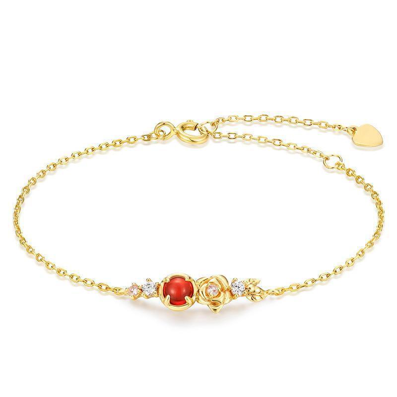 Gold-plated Garnet High-grade Bracelet