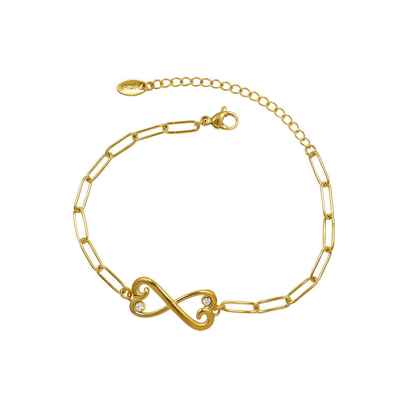 18K Gold Zircon Bracelet With Simple Style