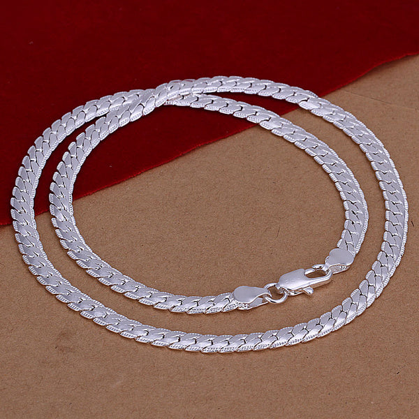 925 Silver Necklace Men's Necklace Fashion Simple Jewelry