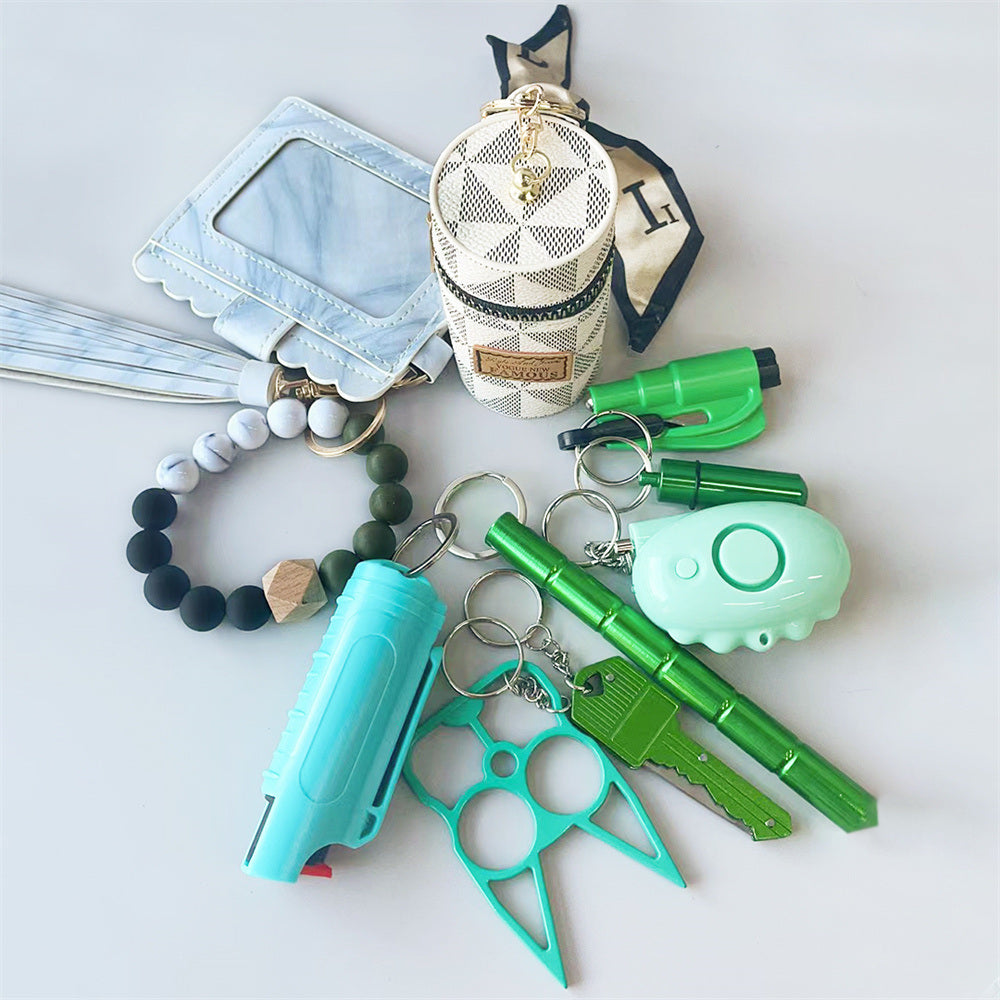 Wrist Strap Perfume Bottle Body Stick Window Breaker Key Chain Set