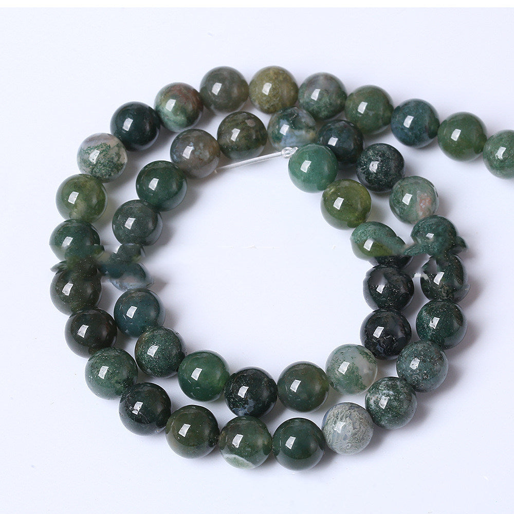 5A Water Plants Agate Bracelet Semi-finished Products Wholesale Aquatic Plants Marine Agate Loose Beads