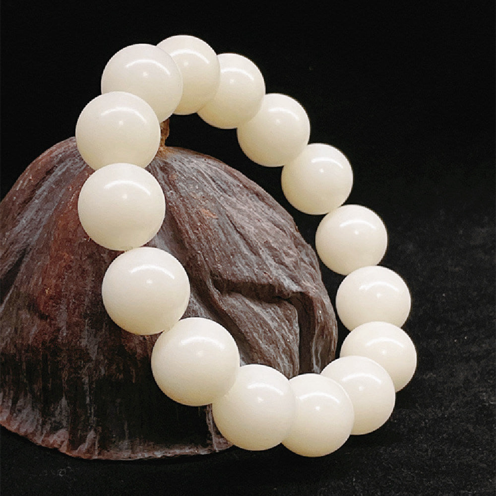 White Jade Bodhi Ball Bracelet