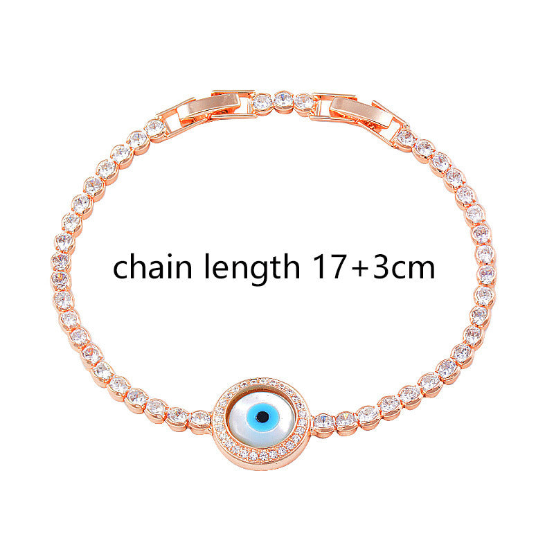 Fashion Light Luxury Zircon Blue Eye Bracelet