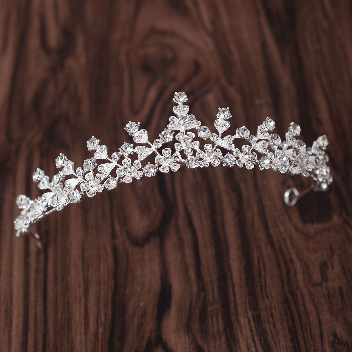 Simple Rhinestone Silver Headband Crown