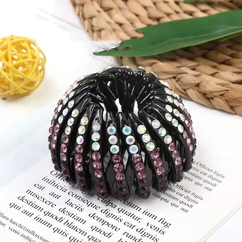 Korean Rhinestone Bird's Nest Pill Head Coiler