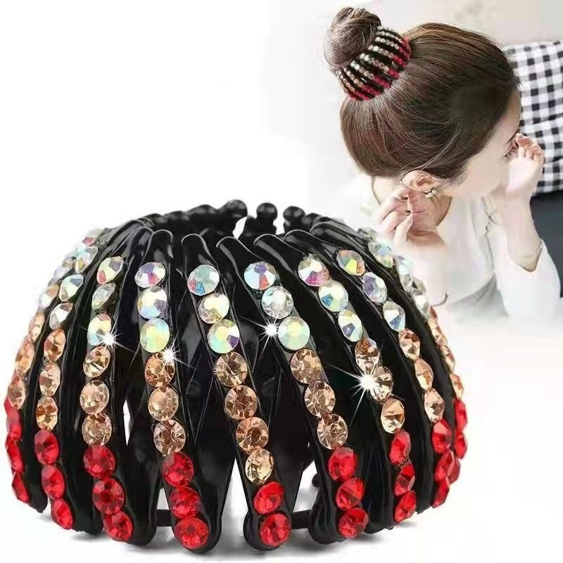 Korean Rhinestone Bird's Nest Pill Head Coiler