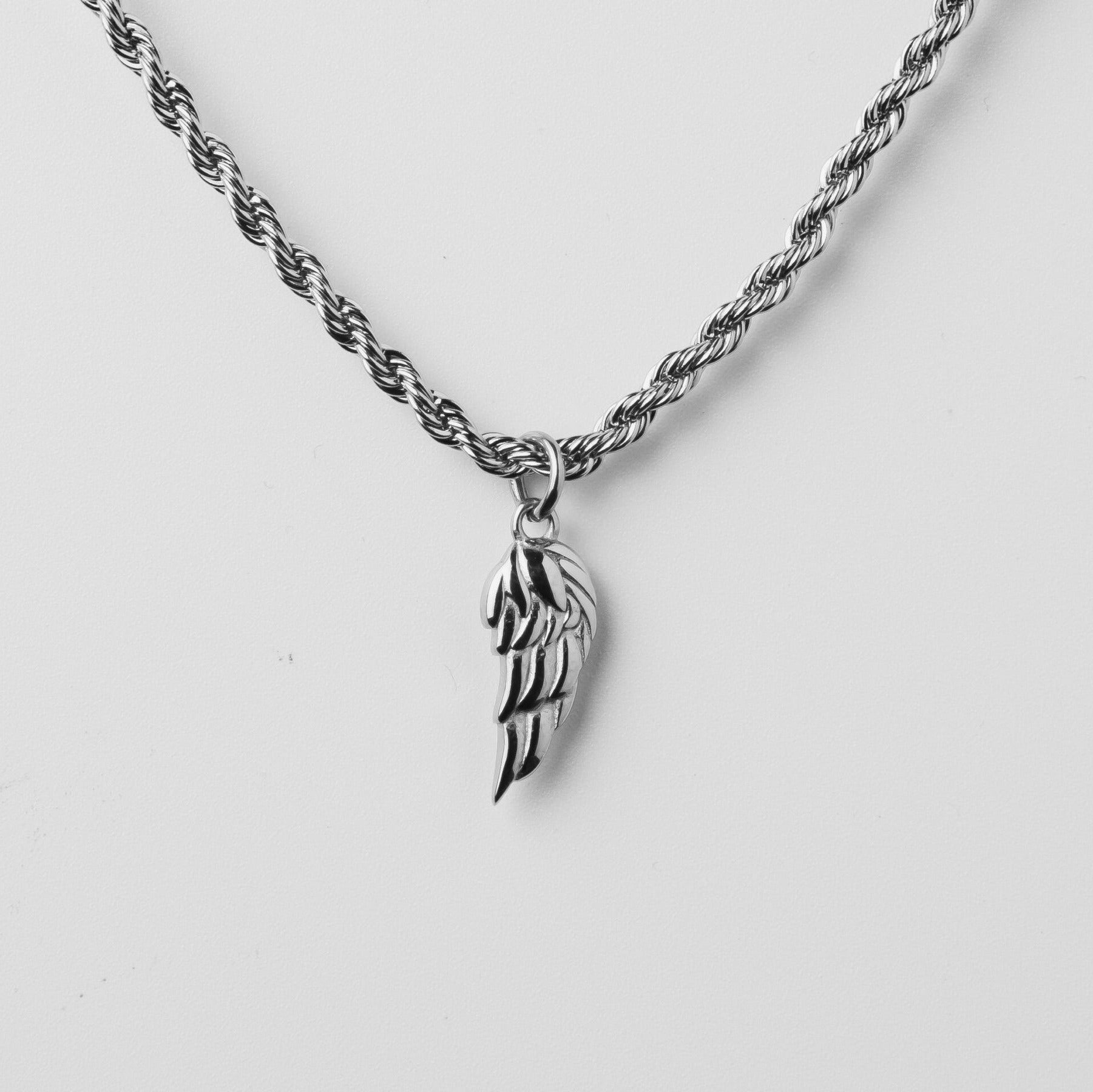 Titanium Steel Men's Classic Wings Pendant Necklace