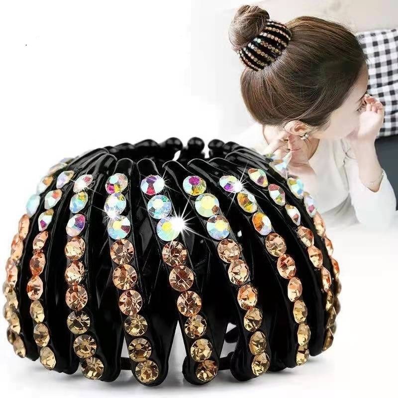 Korean Rhinestone Bird's Nest Pill Head Coiler