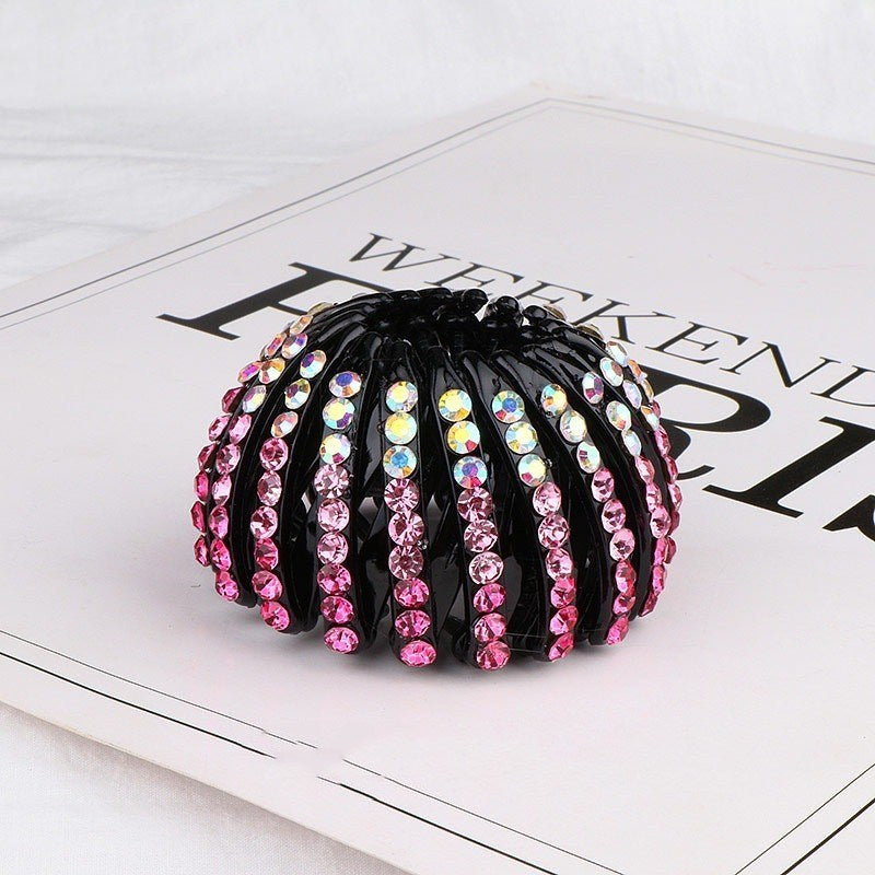 Korean Rhinestone Bird's Nest Pill Head Coiler