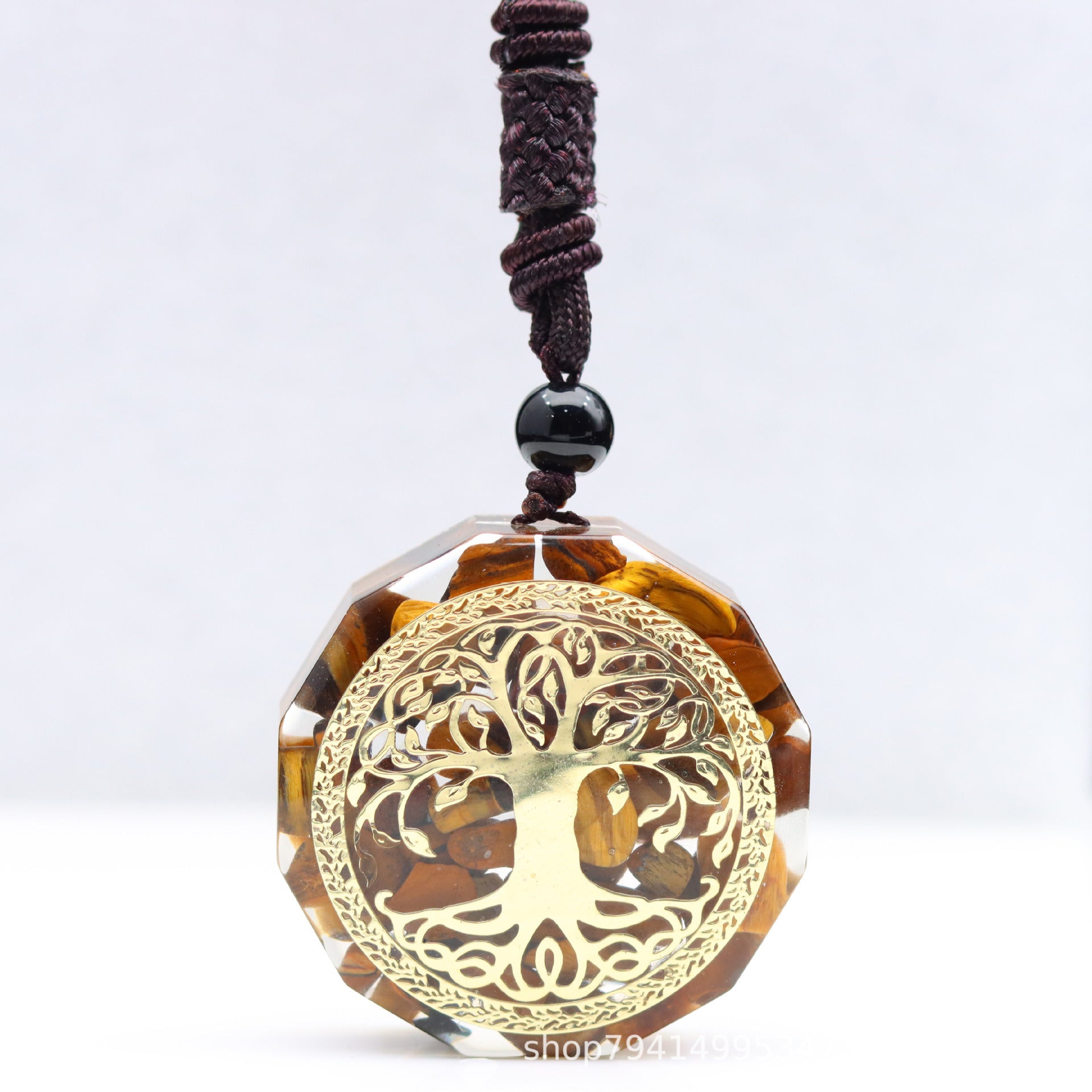 Diameter 35mm Foreign Trade Pendant Necklace Crystal Gravel Epoxy Resin