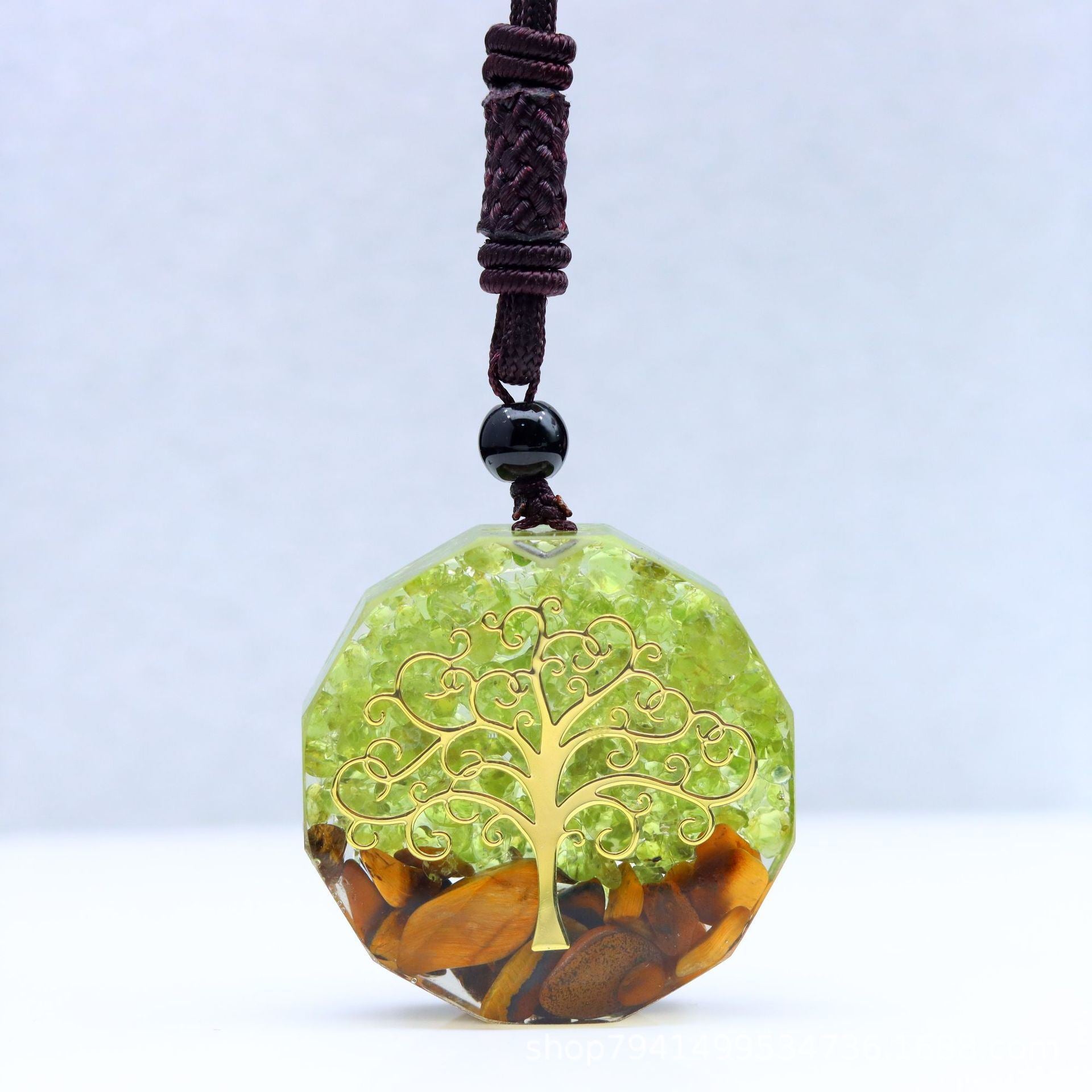 Diameter 35mm Foreign Trade Pendant Necklace Crystal Gravel Epoxy Resin