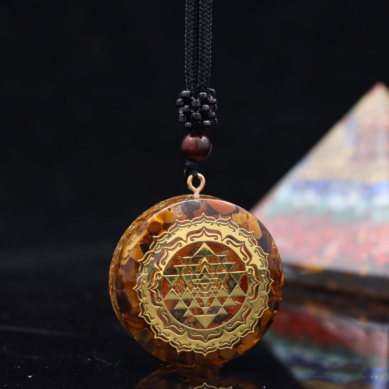 Diameter 35mm Foreign Trade Pendant Necklace Crystal Gravel Epoxy Resin