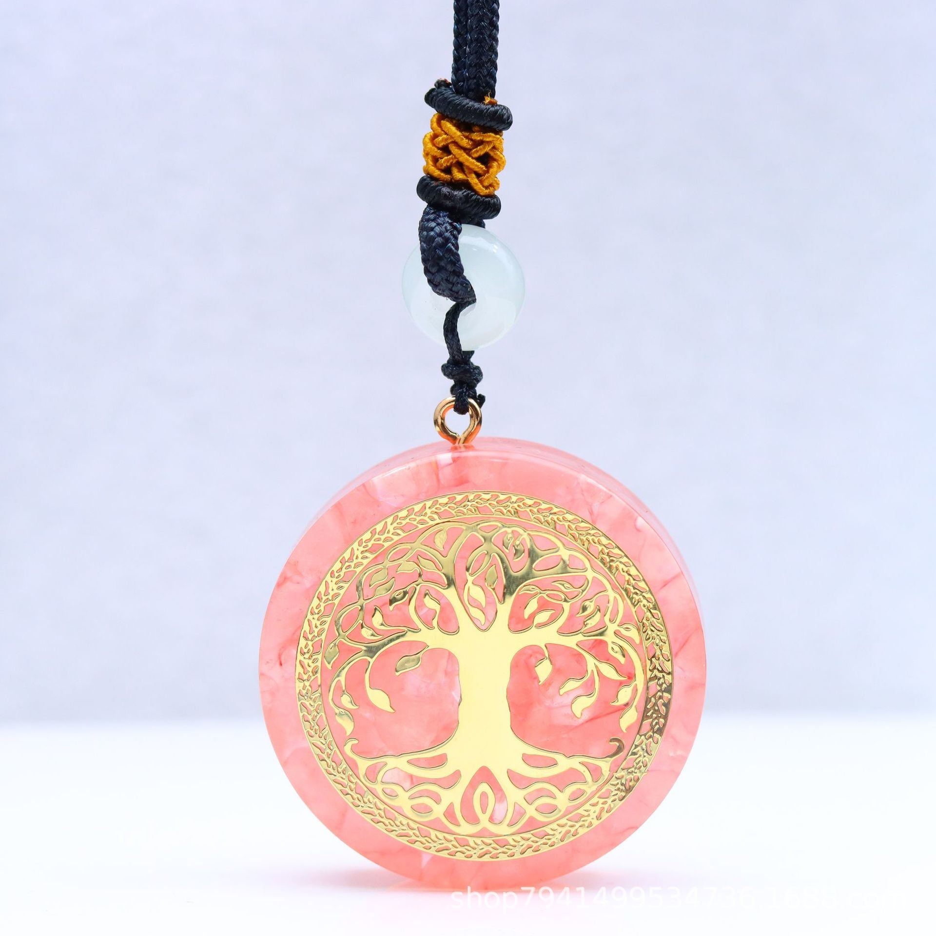 Diameter 35mm Foreign Trade Pendant Necklace Crystal Gravel Epoxy Resin