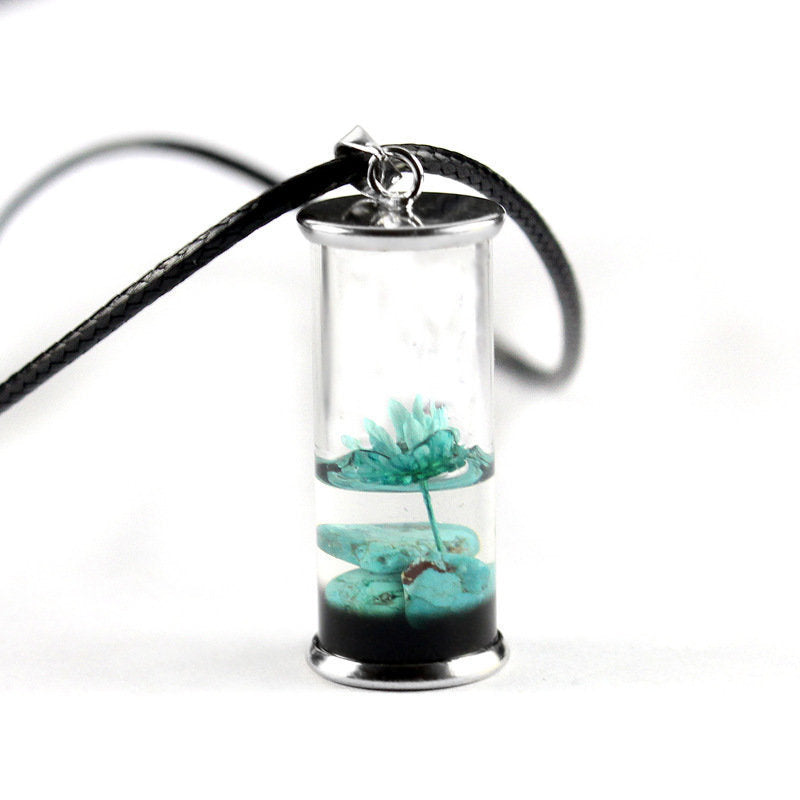 Natural Dried Flower Pendant Drip Glue Dried Flower Daisy Necklace