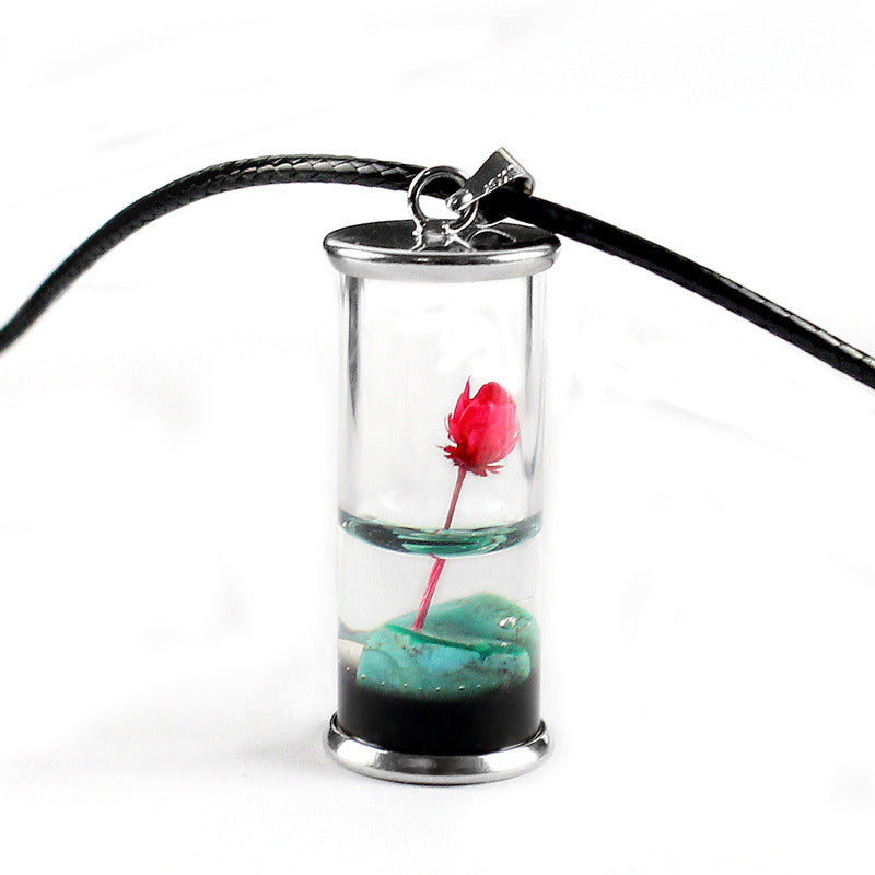 Natural Dried Flower Pendant Drip Glue Dried Flower Daisy Necklace