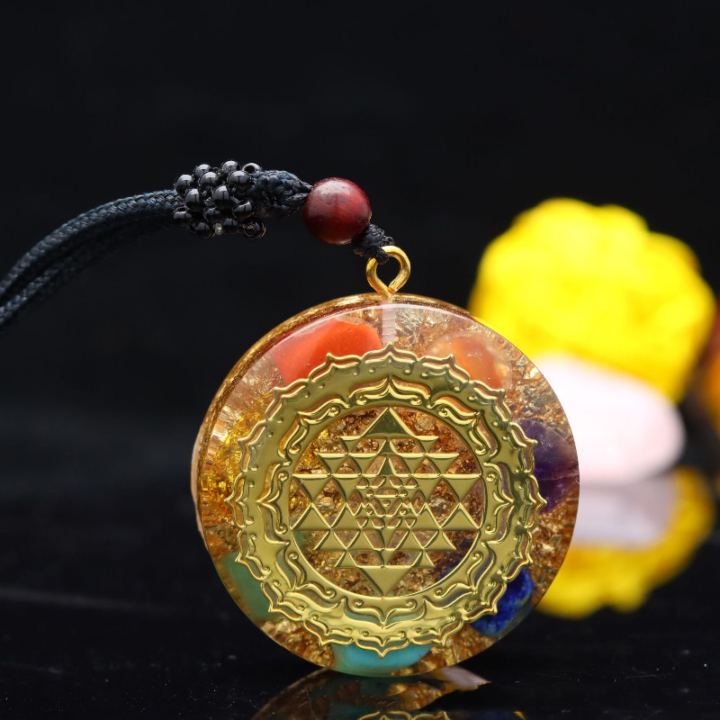 Diameter 35mm Foreign Trade Pendant Necklace Crystal Gravel Epoxy Resin