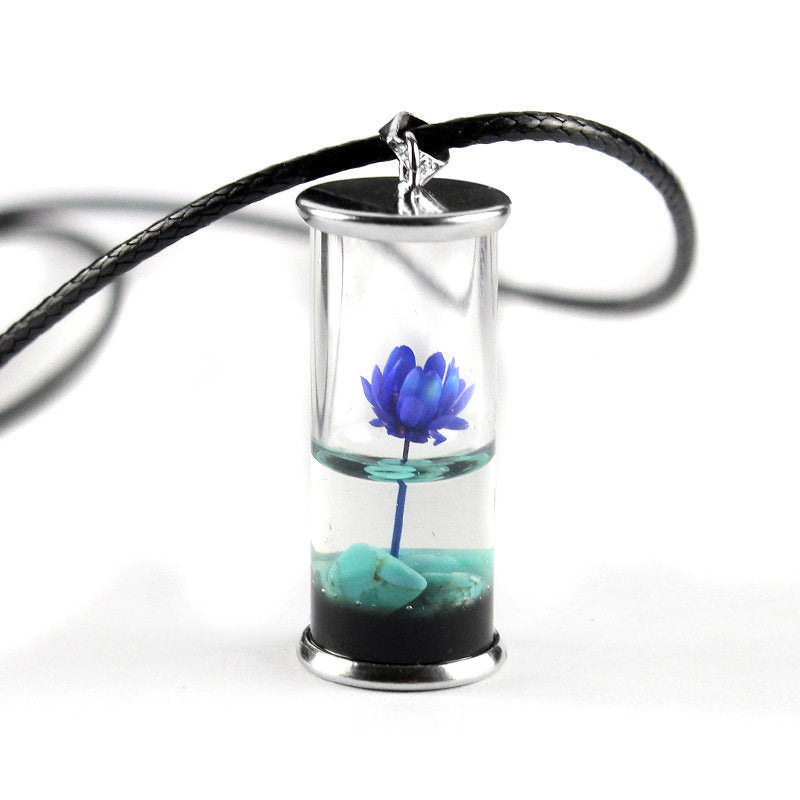 Natural Dried Flower Pendant Drip Glue Dried Flower Daisy Necklace