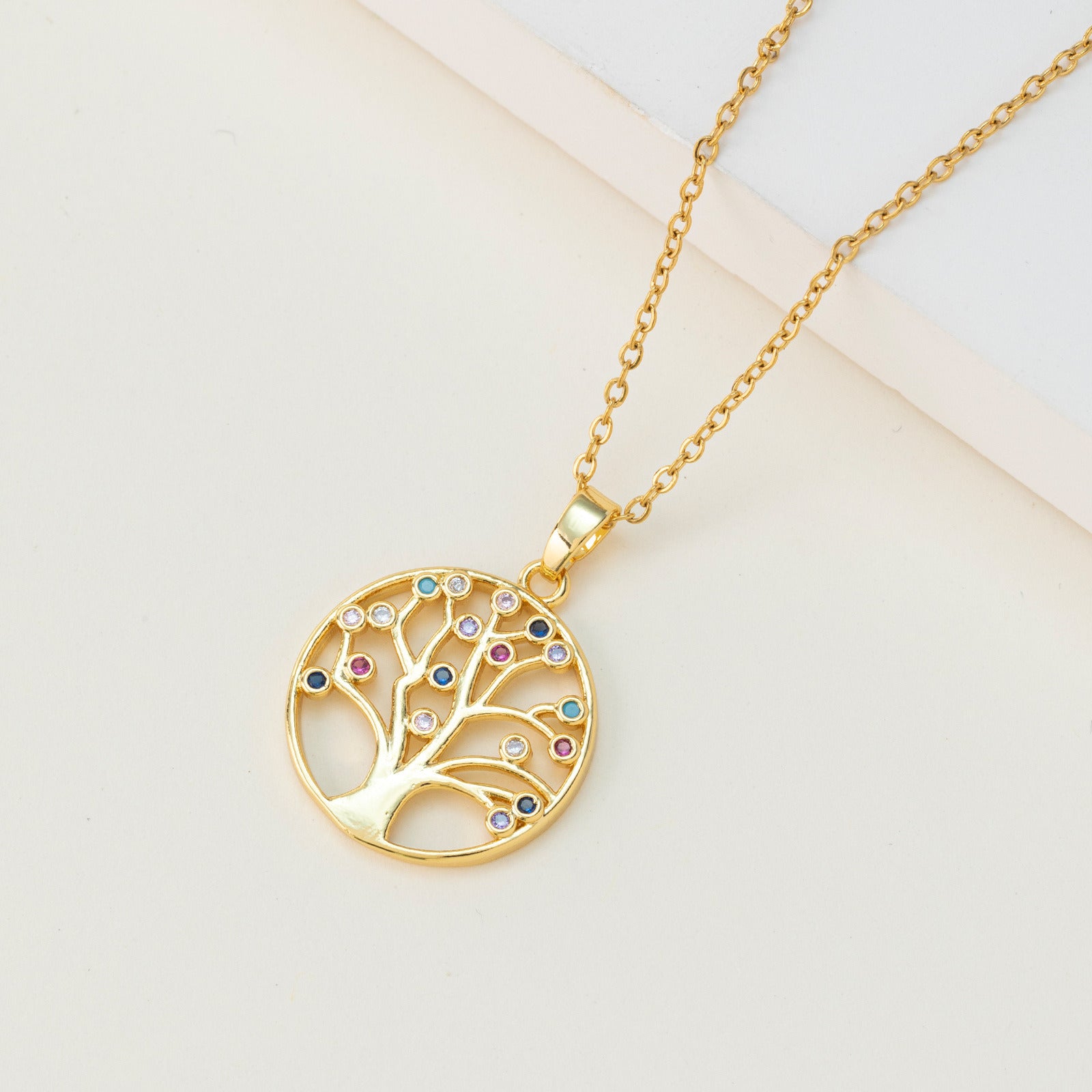 Creative Colorful Tree Of Life Pendant Necklace