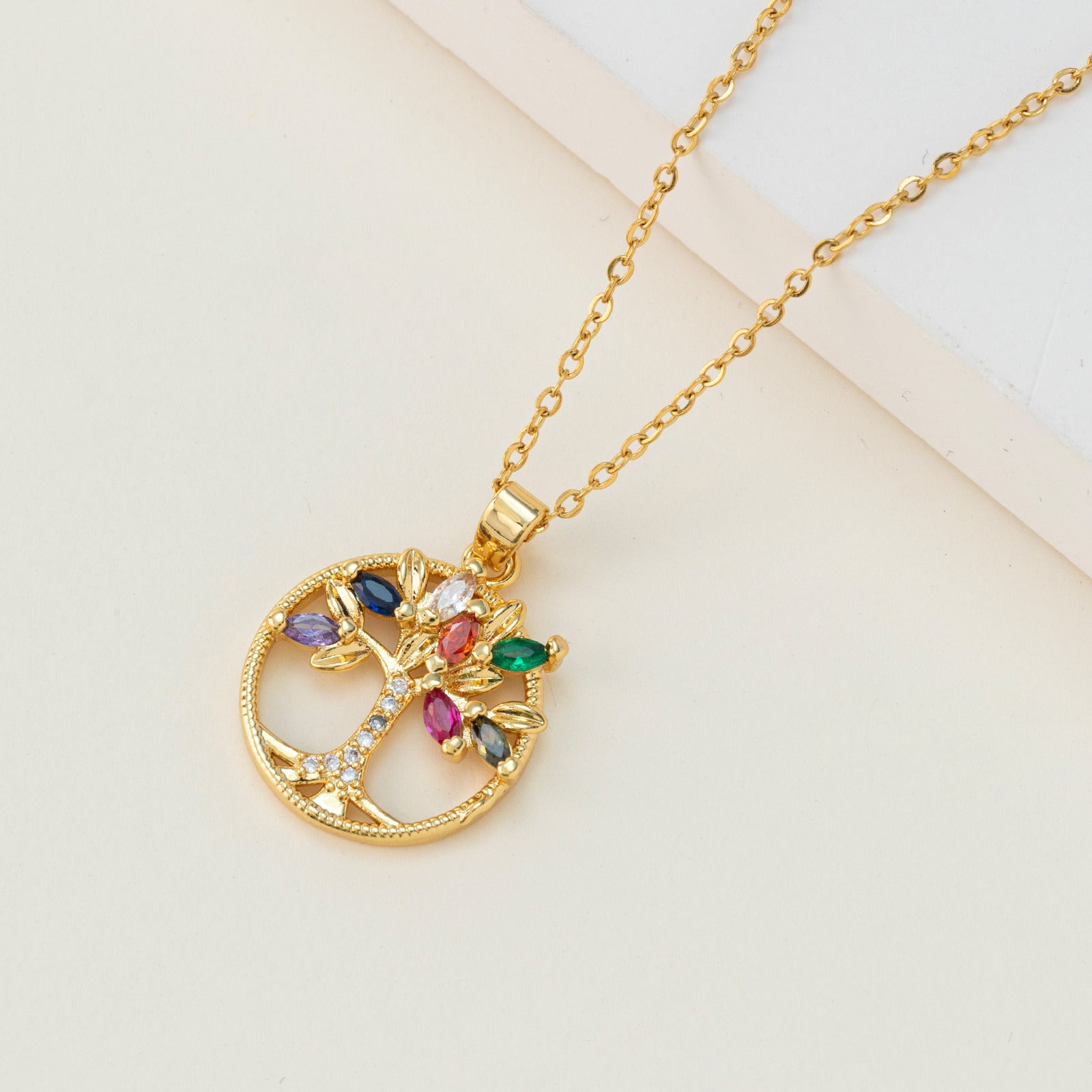 Creative Colorful Tree Of Life Pendant Necklace