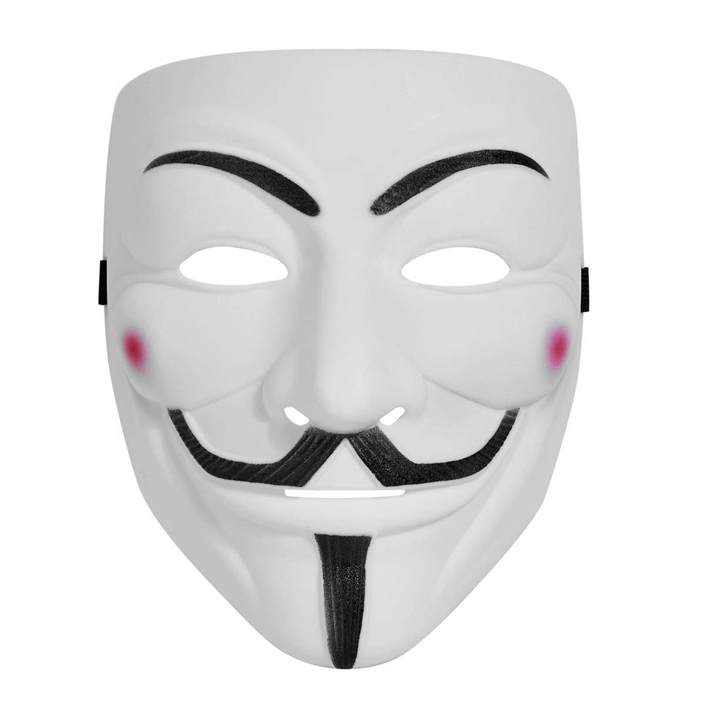 Hackers Mask White V For Vendetta Halloween Face Mask Costume Cosplay Party