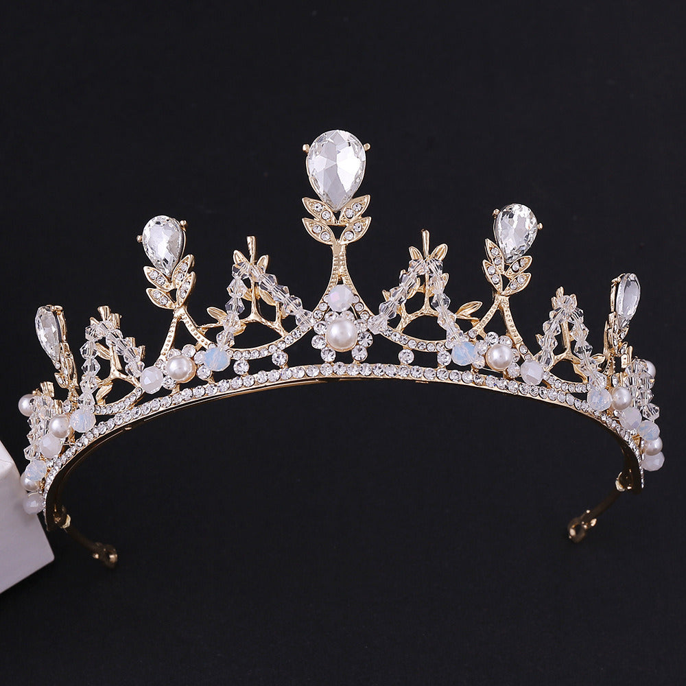 Korean Style Bridal Crown Earring Set