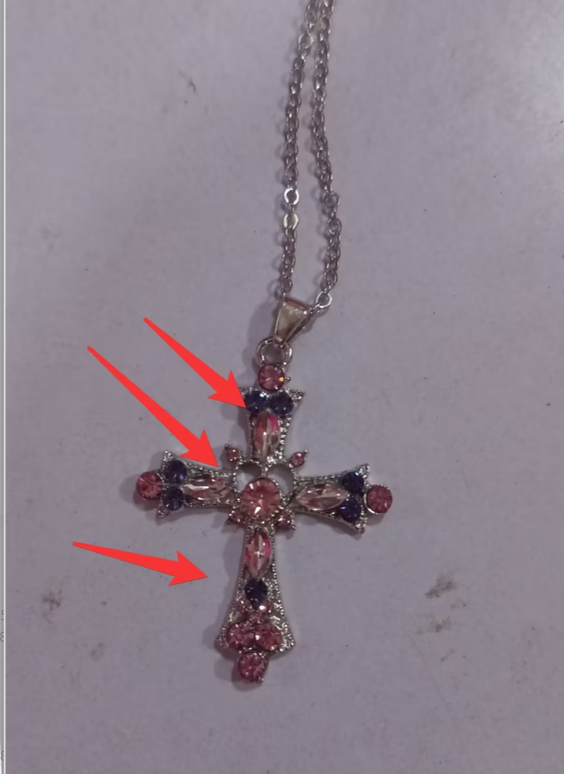 Bohemian Style Colorful Cross Micro-inlaid Anti-allergy Stainless Steel Chain Necklace