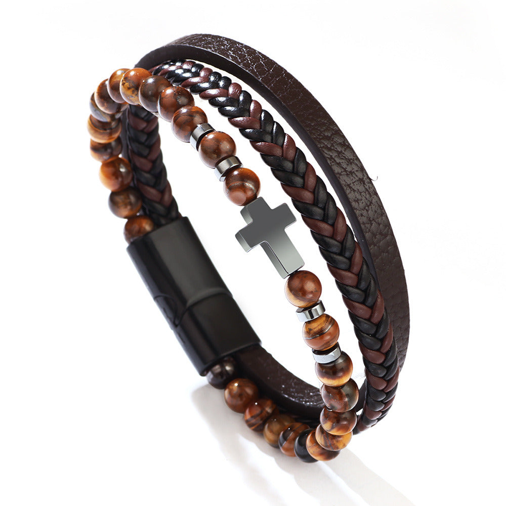 Fashion Personality Cross Multi-layer Metal Bracelet