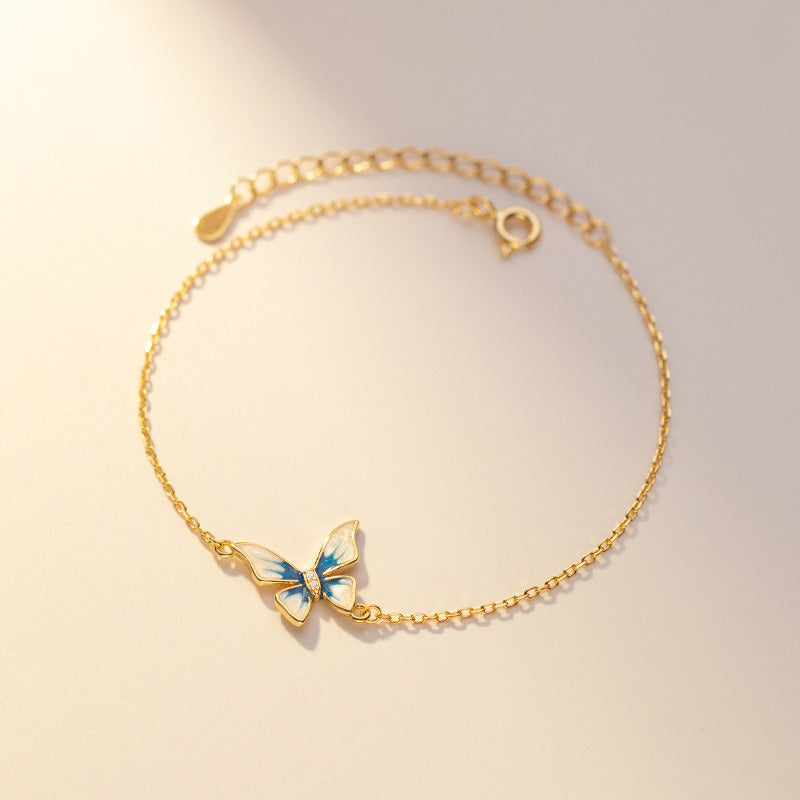 Gold Simple Diamond Inlaid Female Bracelet