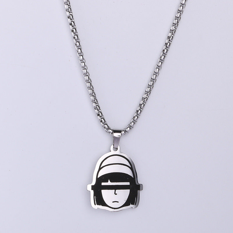 Trendy Head Portrait Hip Hop Couple Necklace