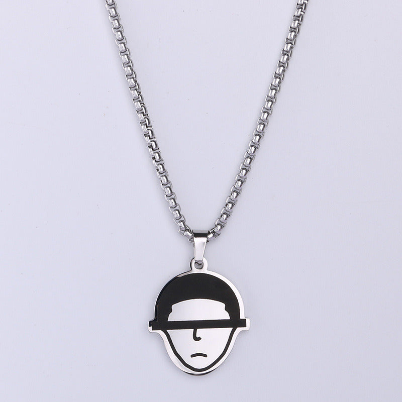 Trendy Head Portrait Hip Hop Couple Necklace