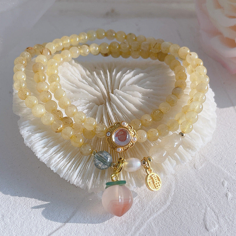 Gold Hair Crystal Wealth Transfer Bracelet