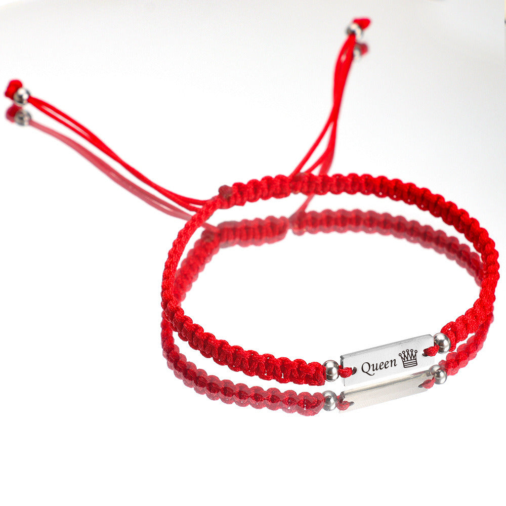 Zodiac Year Red String Gift Crown Bracelet