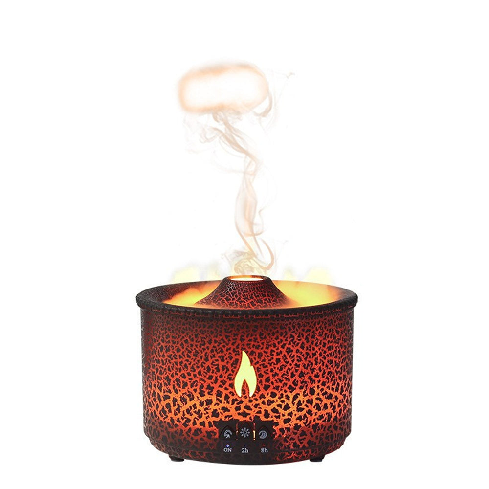 Volcano Humidifier 360ml Aromatherapy Diffuser with Flame and Volcano Mist Mode