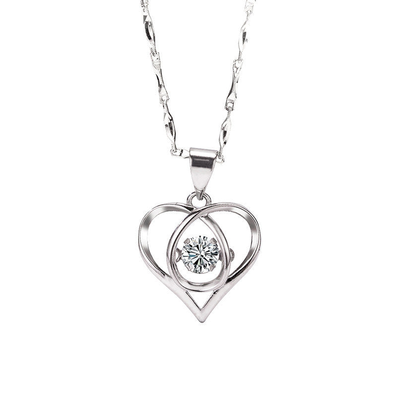 Women's Diamond-embedded Heart-shaped Smart Pendant Necklace Clavicle Chain