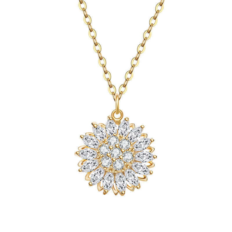 Rotating Sunflower Necklace Women's Fashion Luxury