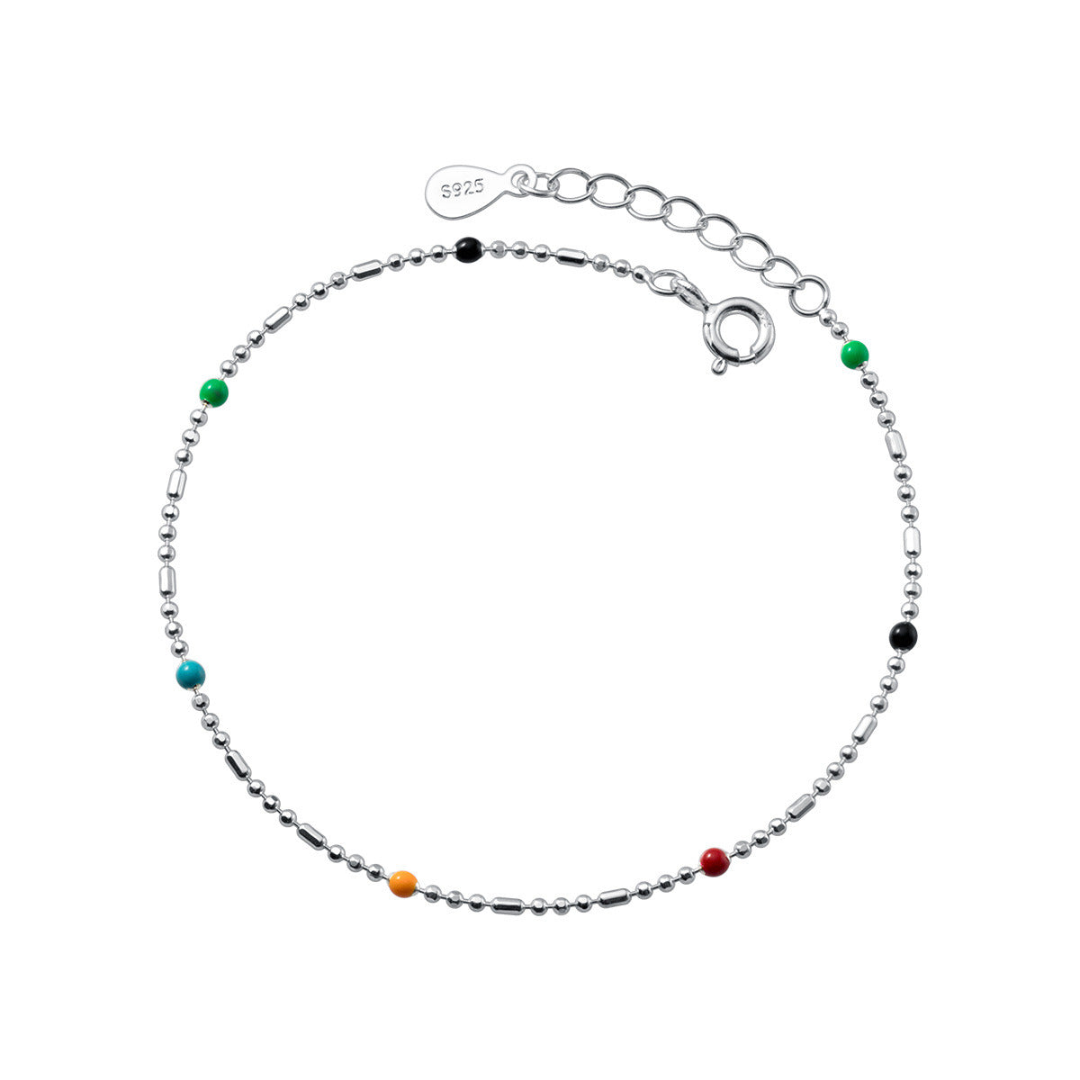 Ethnic Simple Silver Color Bead Bracelet