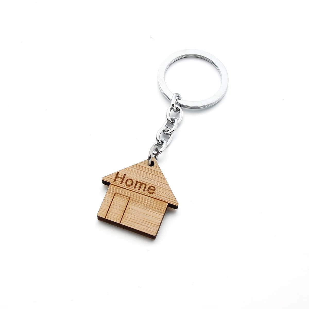 Home House Wooden Key Chain