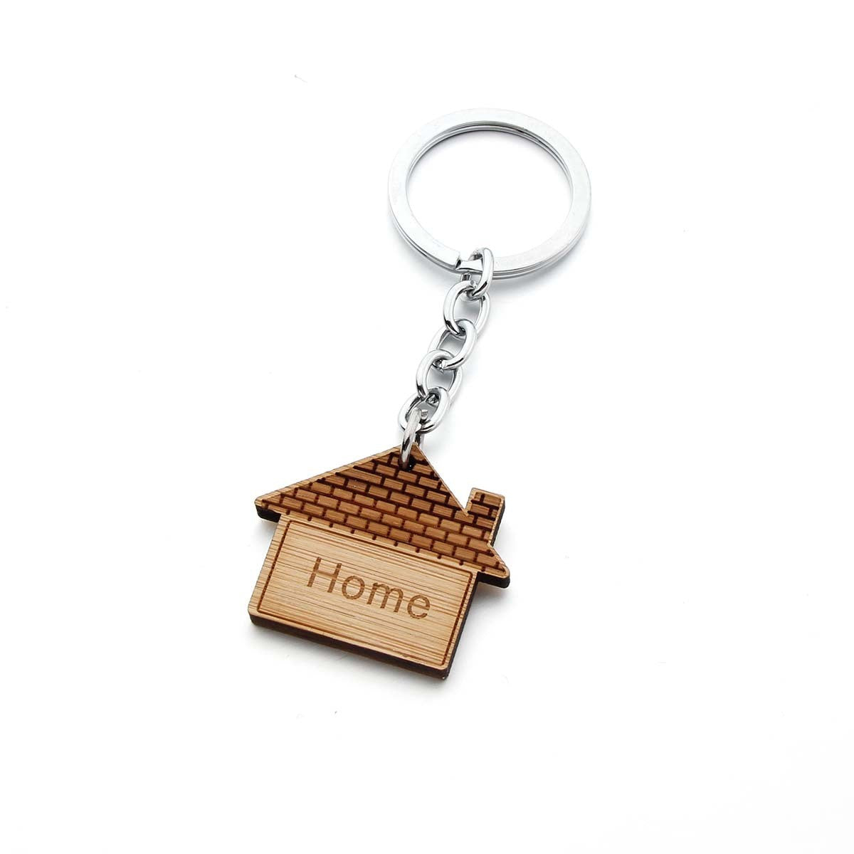 Home House Wooden Key Chain