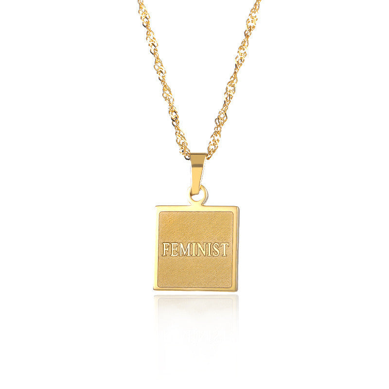 English Letter Plate Necklace For Male And Female Couples