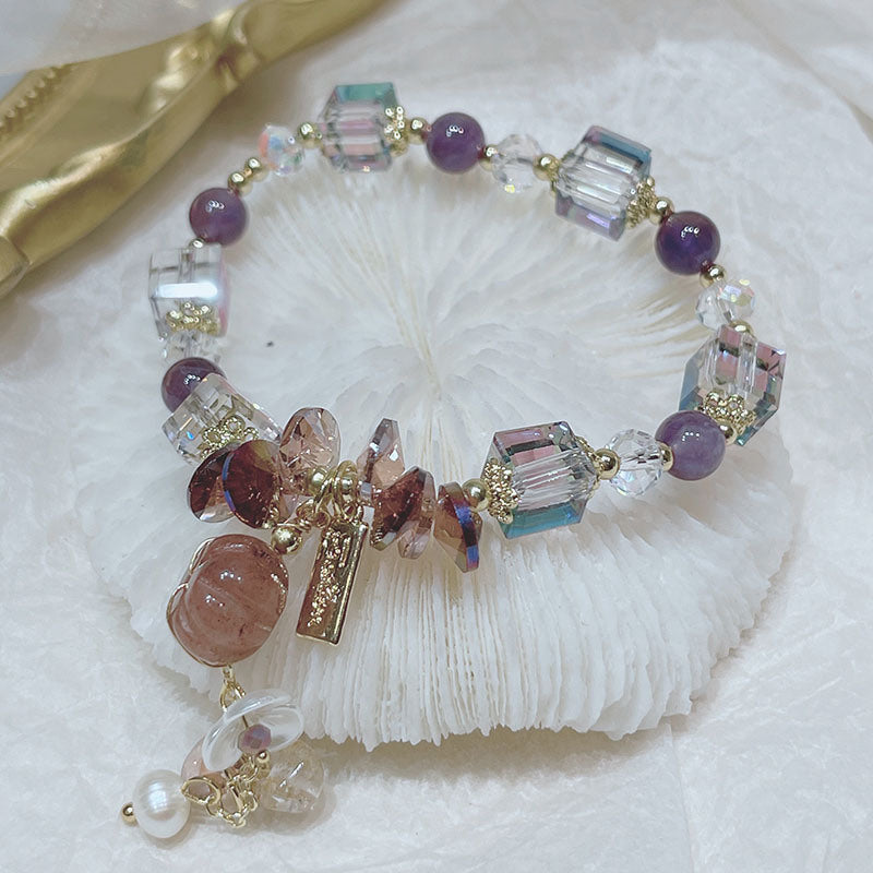 Spring And Summer Super Fairy Flower Fairy Crystal Bracelet Female