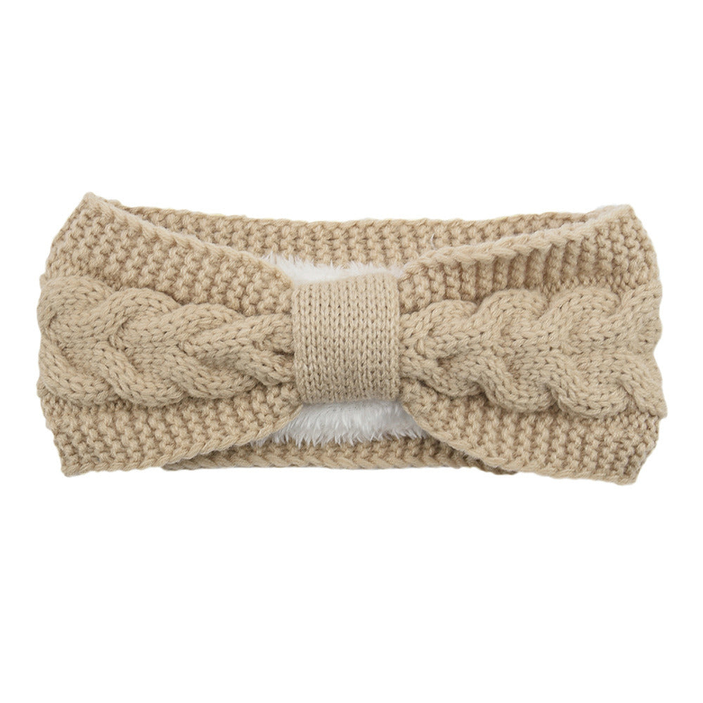 Fleece Knitted Headband Twist Bow Headband