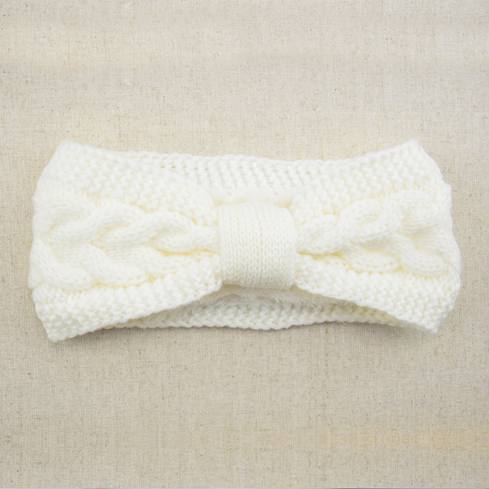 Fleece Knitted Headband Twist Bow Headband