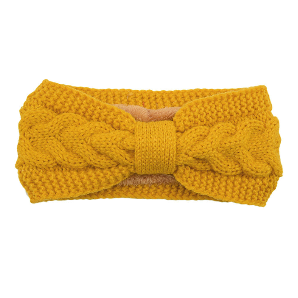 Fleece Knitted Headband Twist Bow Headband