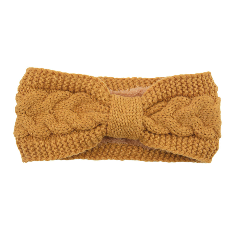 Fleece Knitted Headband Twist Bow Headband