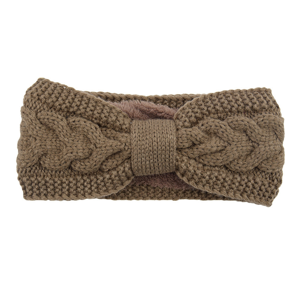 Fleece Knitted Headband Twist Bow Headband